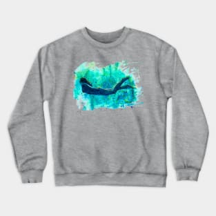 Woman Swimming Underwater Crewneck Sweatshirt